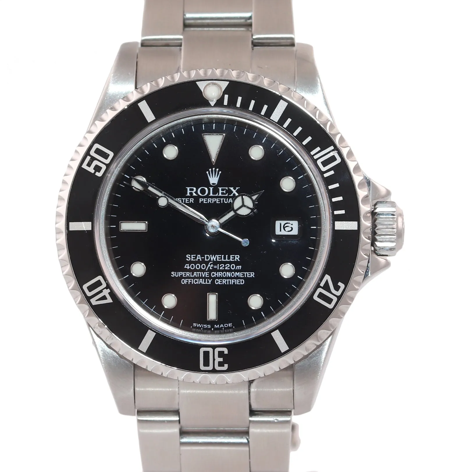 2005 PAPERS Rolex Sea-Dweller Steel Date 16600 40mm Date Black Diver Watch Box