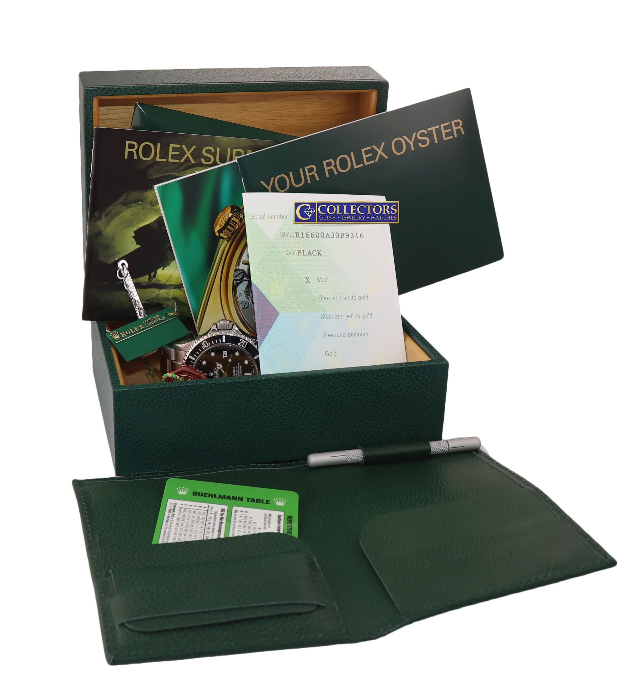 2005 PAPERS Rolex Sea-Dweller Steel Date 16600 40mm Date Black Diver Watch Box