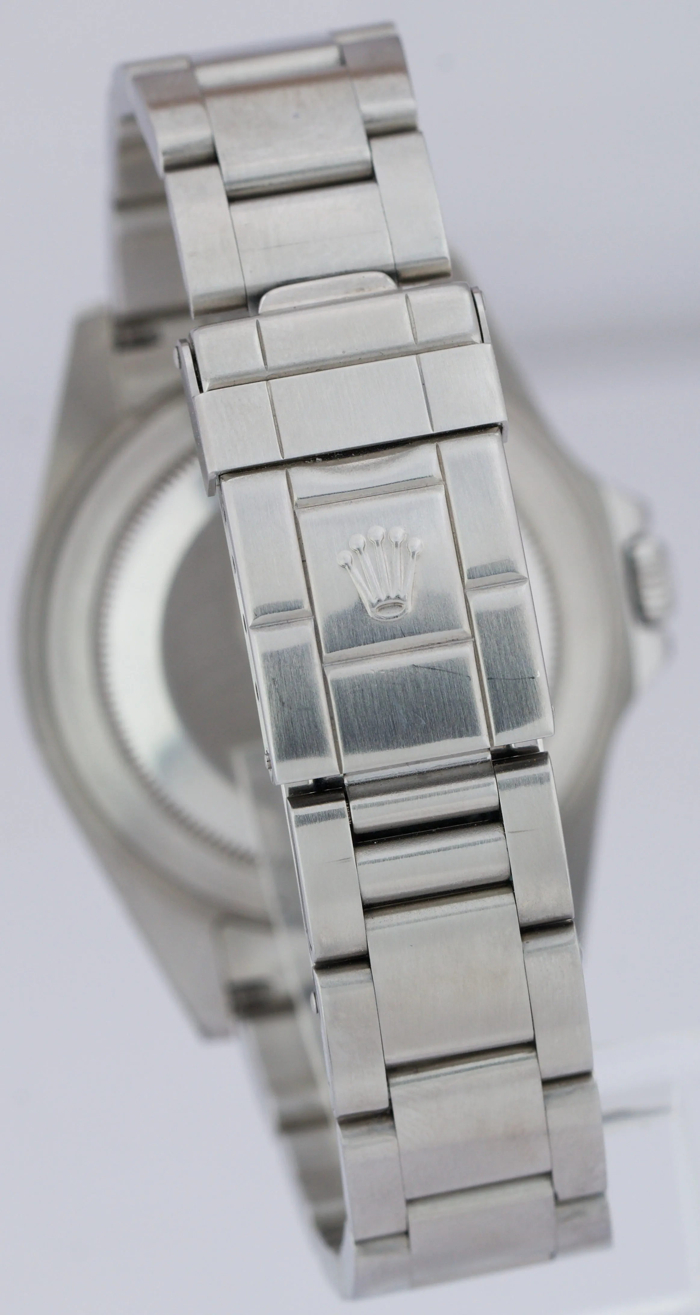 2007 Rolex Explorer II NO HOLES Stainless Steel Black Date GMT 40mm Watch 16570