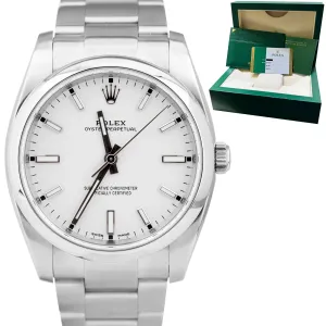 2018 Rolex Oyster Perpetual White Stainless Steel 34mm Watch 114200 BOX PAPERS