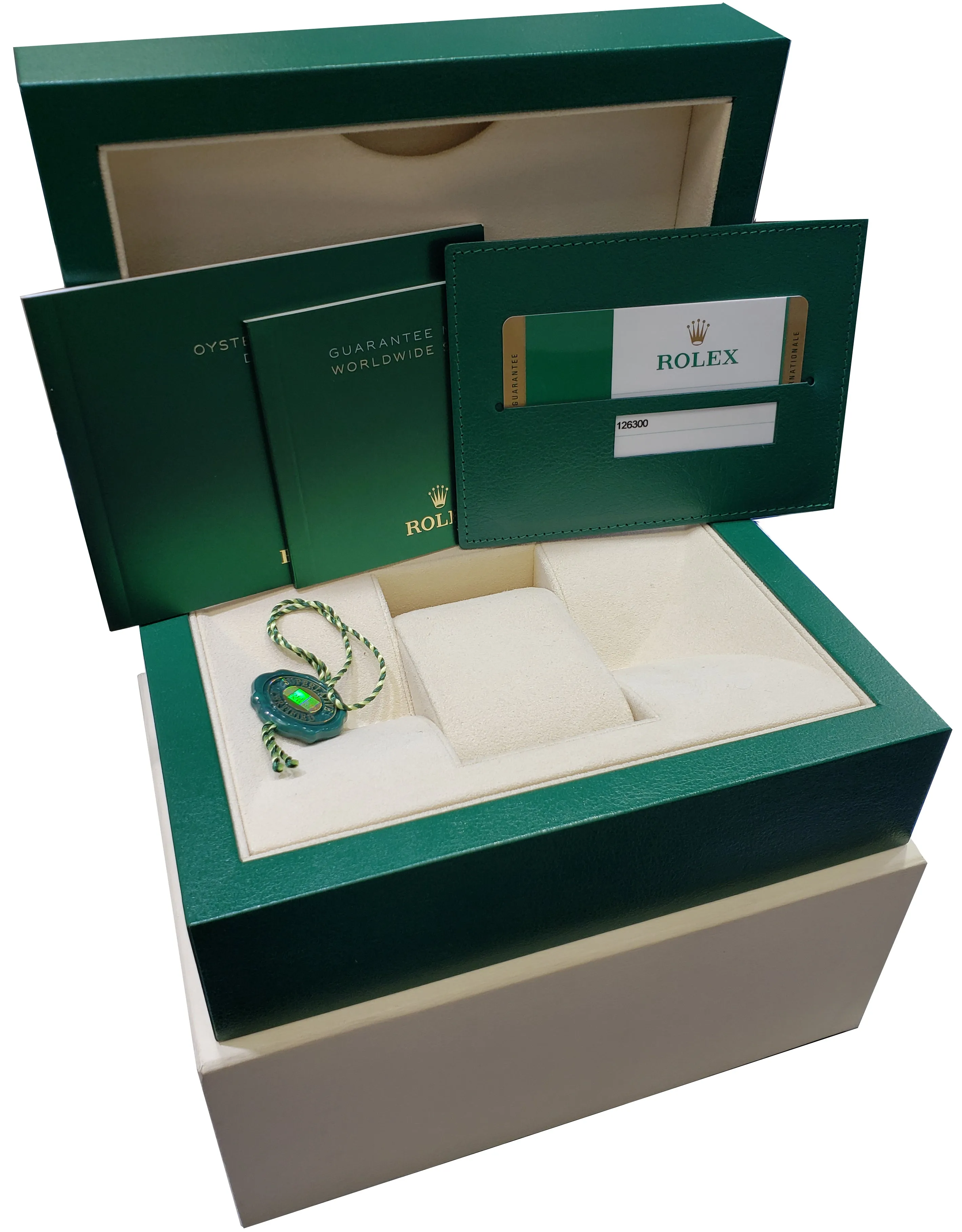 2019 Men's Rolex DateJust 41 White Stick 41mm Smooth Stainless Watch 126300 B P