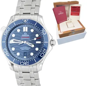 2019 MINT Omega Seamaster Diver 300M 42mm Blue Wave Watch 210.30.42.20.03.001