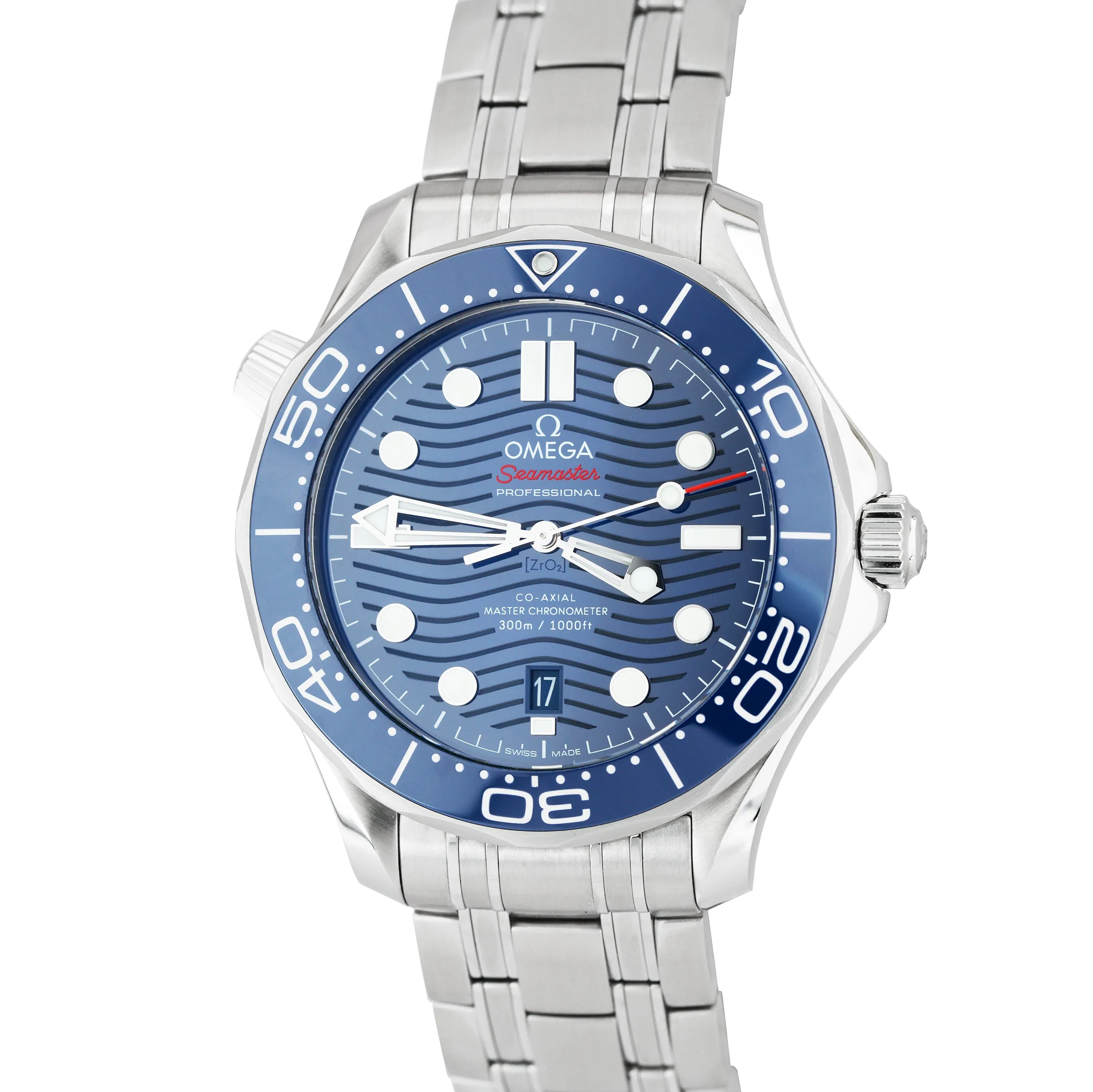 2019 MINT Omega Seamaster Diver 300M 42mm Blue Wave Watch 210.30.42.20.03.001