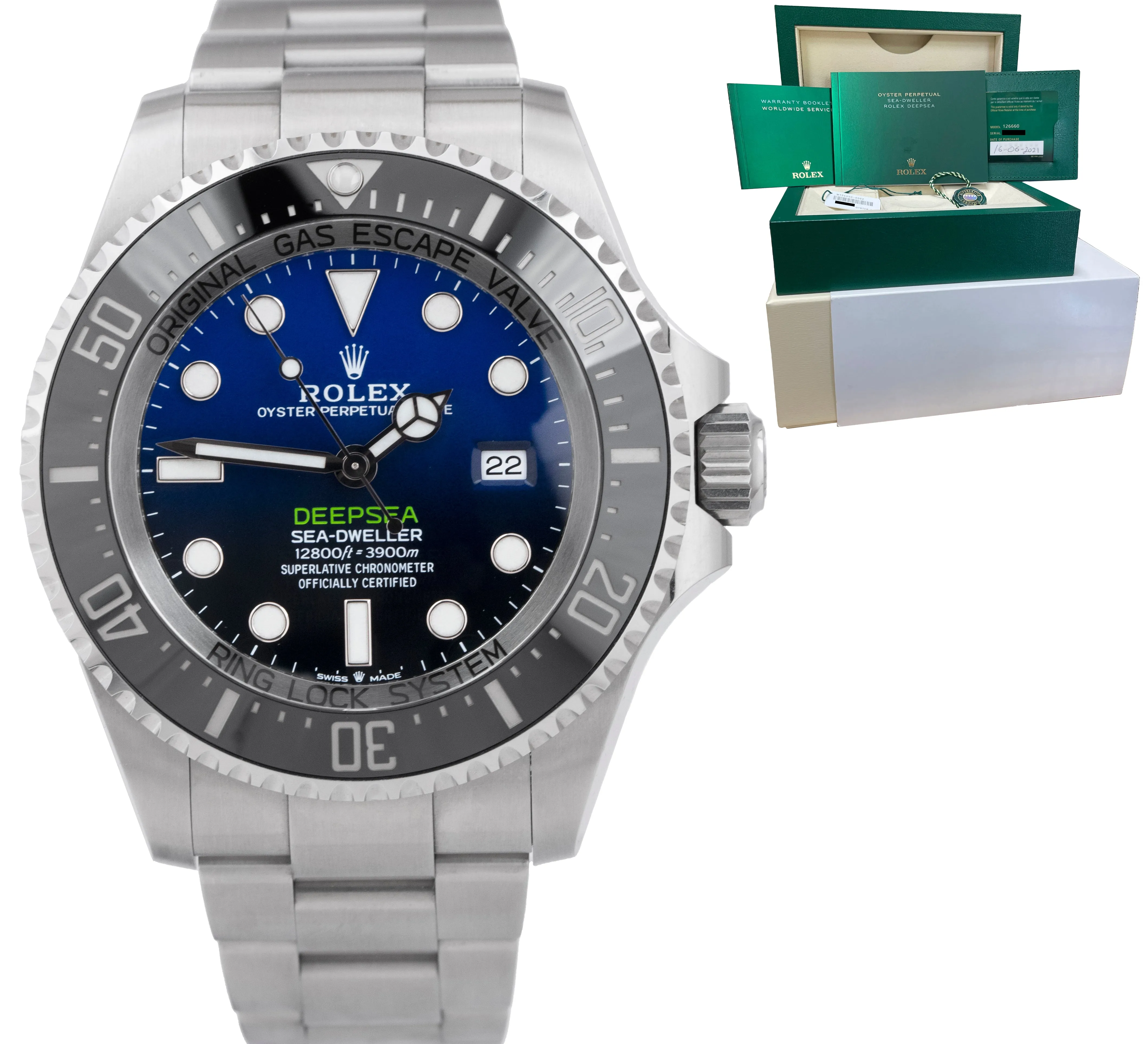 2021 Rolex Sea-Dweller Deepsea James Cameron Blue Stainless 44mm 126660 Watch