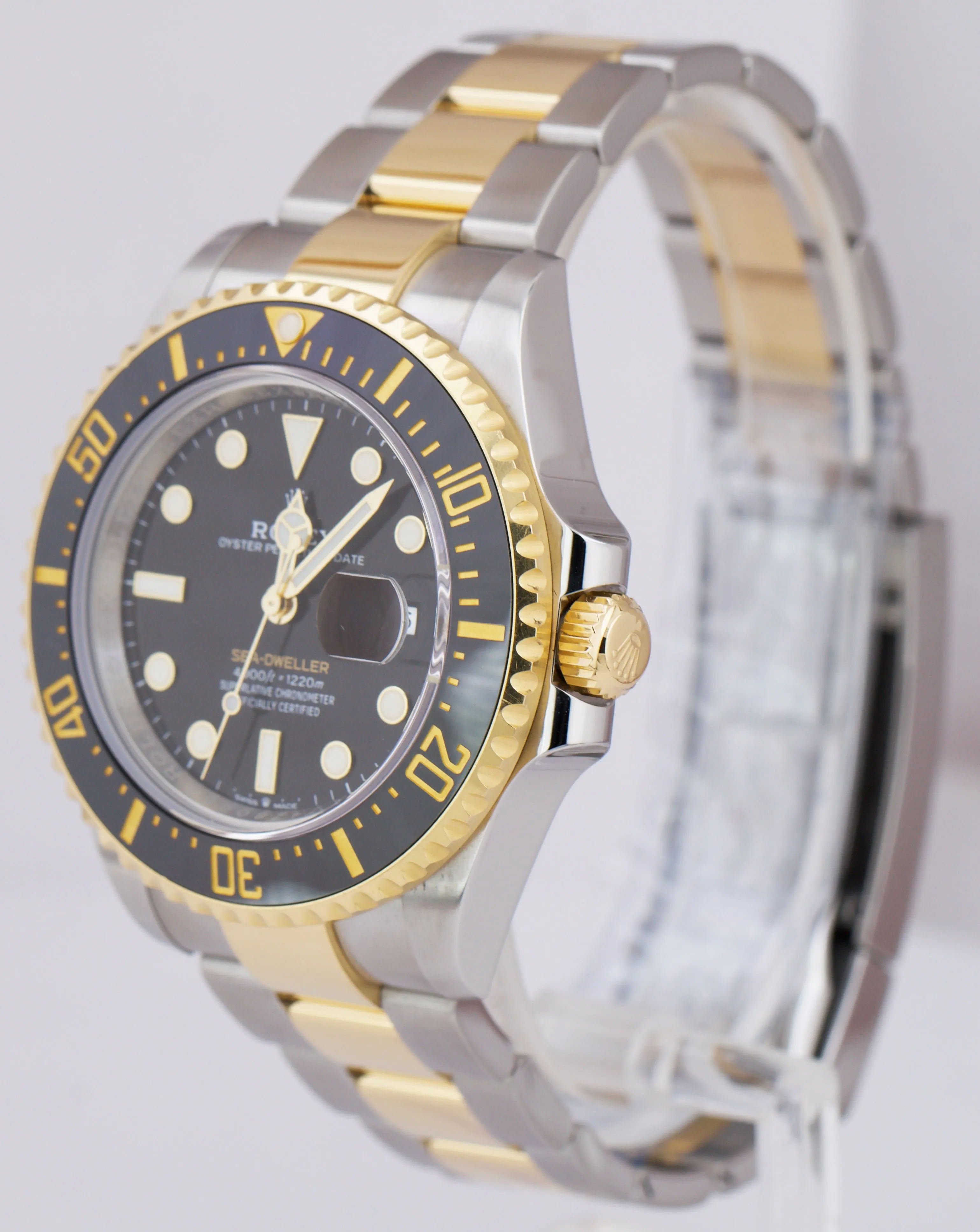 2022 Rolex Sea-Dweller 43mm Two-Tone 18K Gold Steel Black Stainless Watch 126603