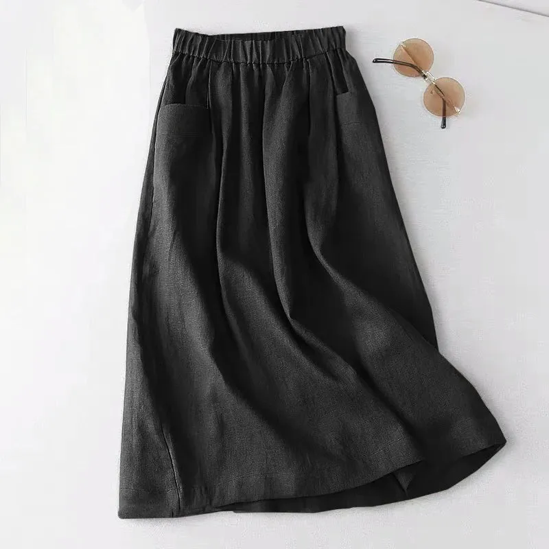 2025 Women's Black Flared Mini Skirt – Casual Pleated Skater