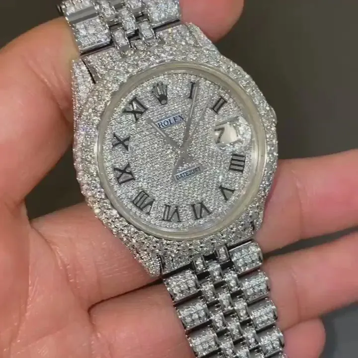 36mm Rolex Day-Date Presidential Moissanite Diamond Watch | Iced Out Moissanite Watch W 134