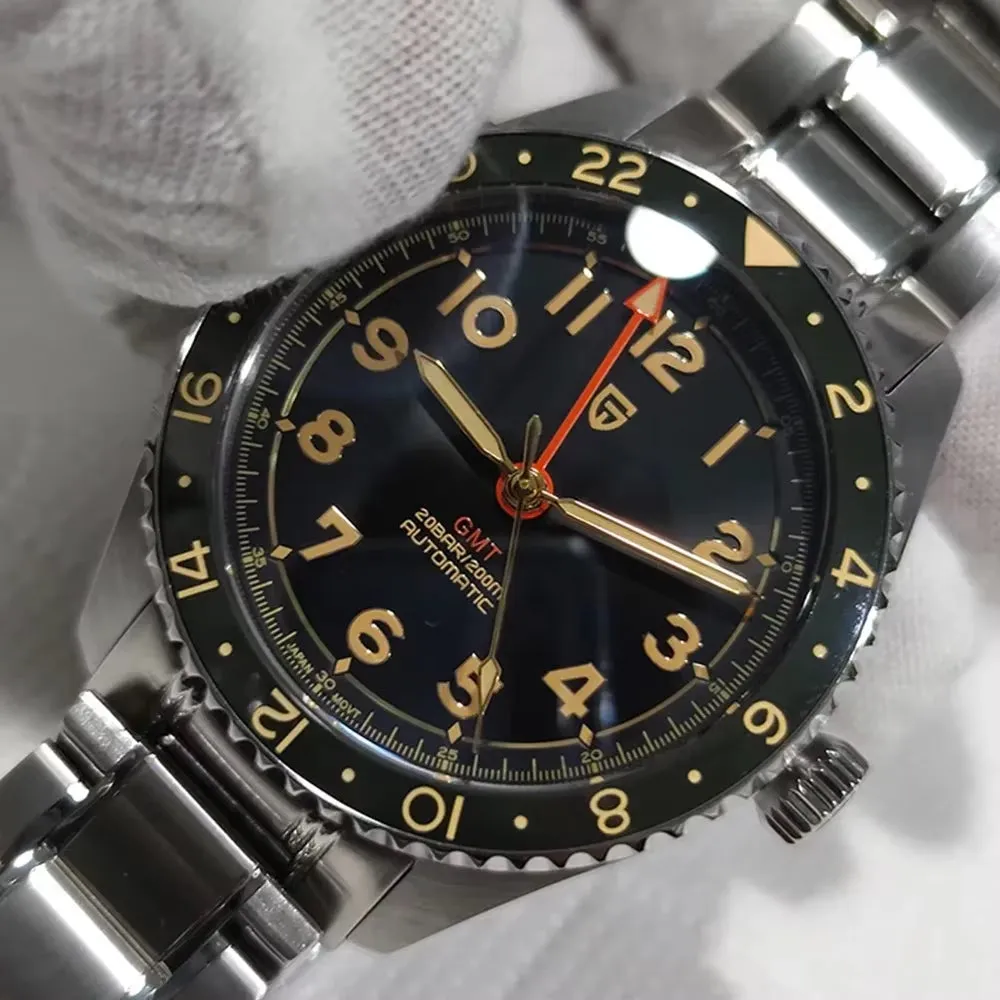 40Mm Men'S Automatic Mechanical Watch Luxury GMT Watch AR Sapphire Waterproof Stainless Steel PD1784