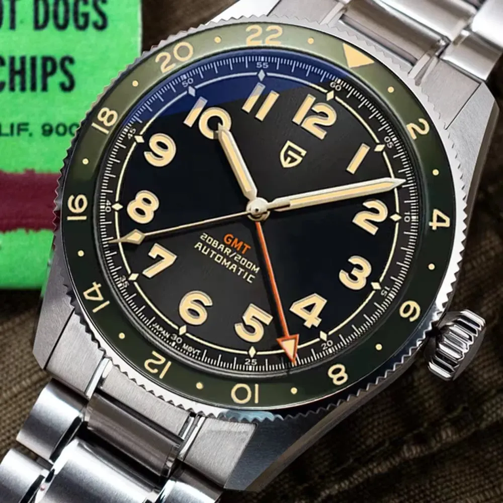 40Mm Men'S Automatic Mechanical Watch Luxury GMT Watch AR Sapphire Waterproof Stainless Steel PD1784