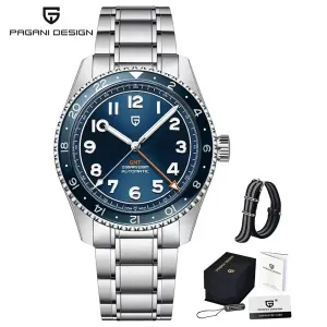 40Mm Men'S Automatic Mechanical Watch Luxury GMT Watch AR Sapphire Waterproof Stainless Steel PD1784