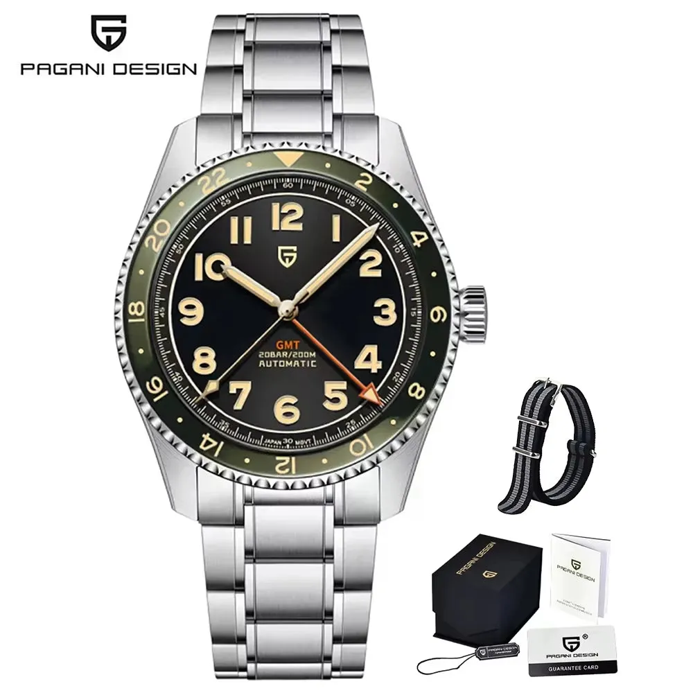 40Mm Men'S Automatic Mechanical Watch Luxury GMT Watch AR Sapphire Waterproof Stainless Steel PD1784