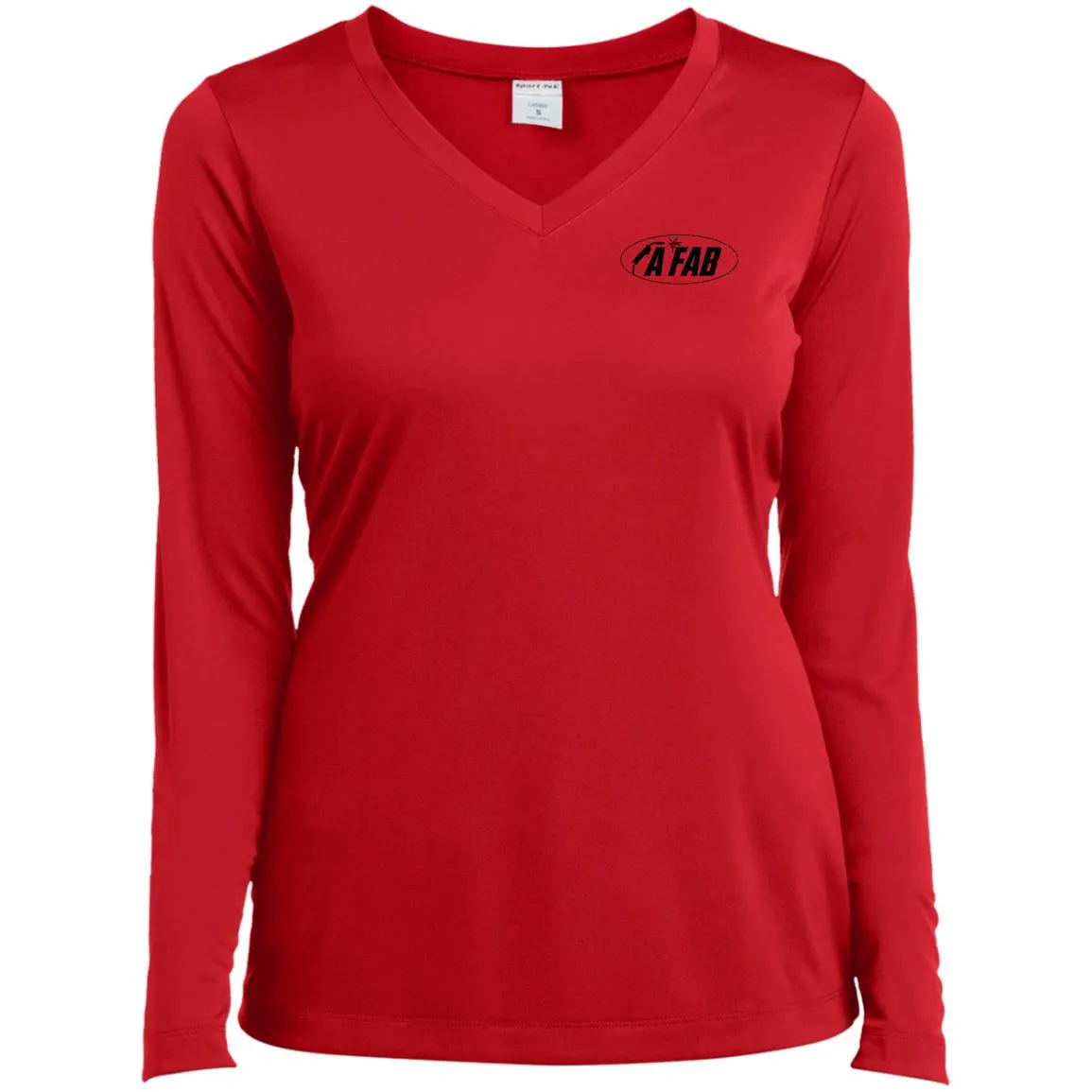 A Fab LST353LS Ladies’ Long Sleeve Performance V-Neck Tee