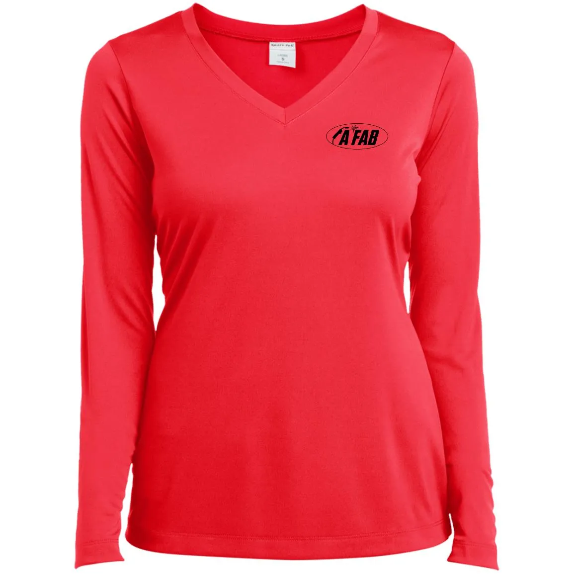 A Fab LST353LS Ladies’ Long Sleeve Performance V-Neck Tee