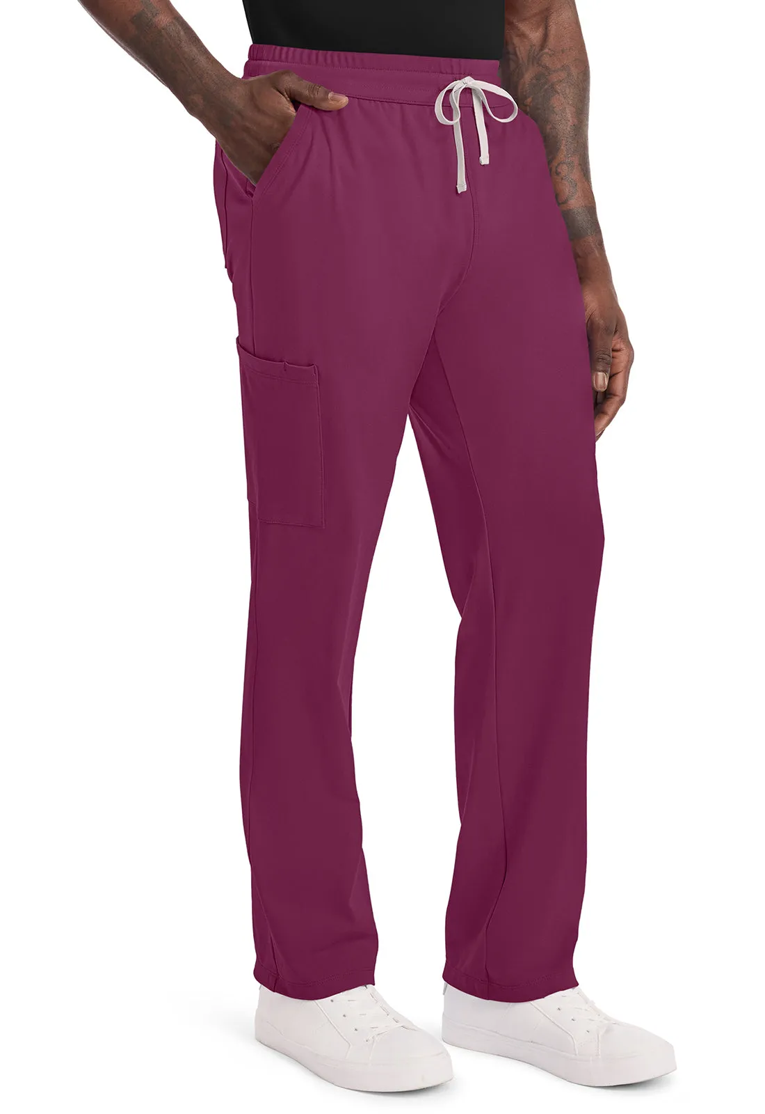 Achieve CK036 Men's 5-Pocket Straight Leg Pants Wine