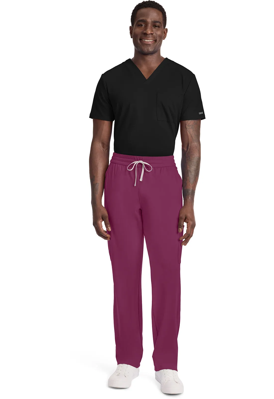 Achieve CK036 Men's 5-Pocket Straight Leg Pants Wine