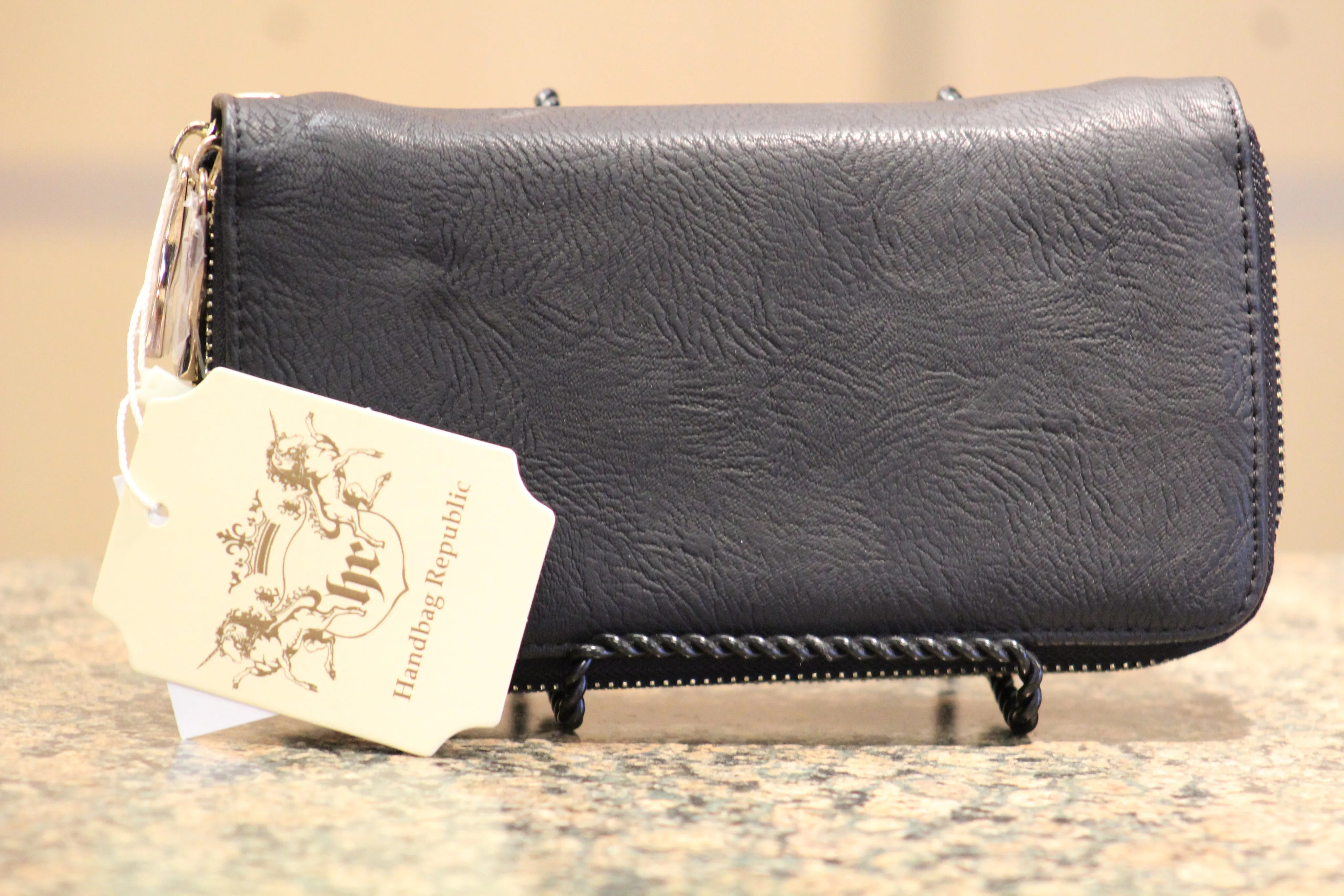ADO | Black Zip Clutch Wallet with Wristlet