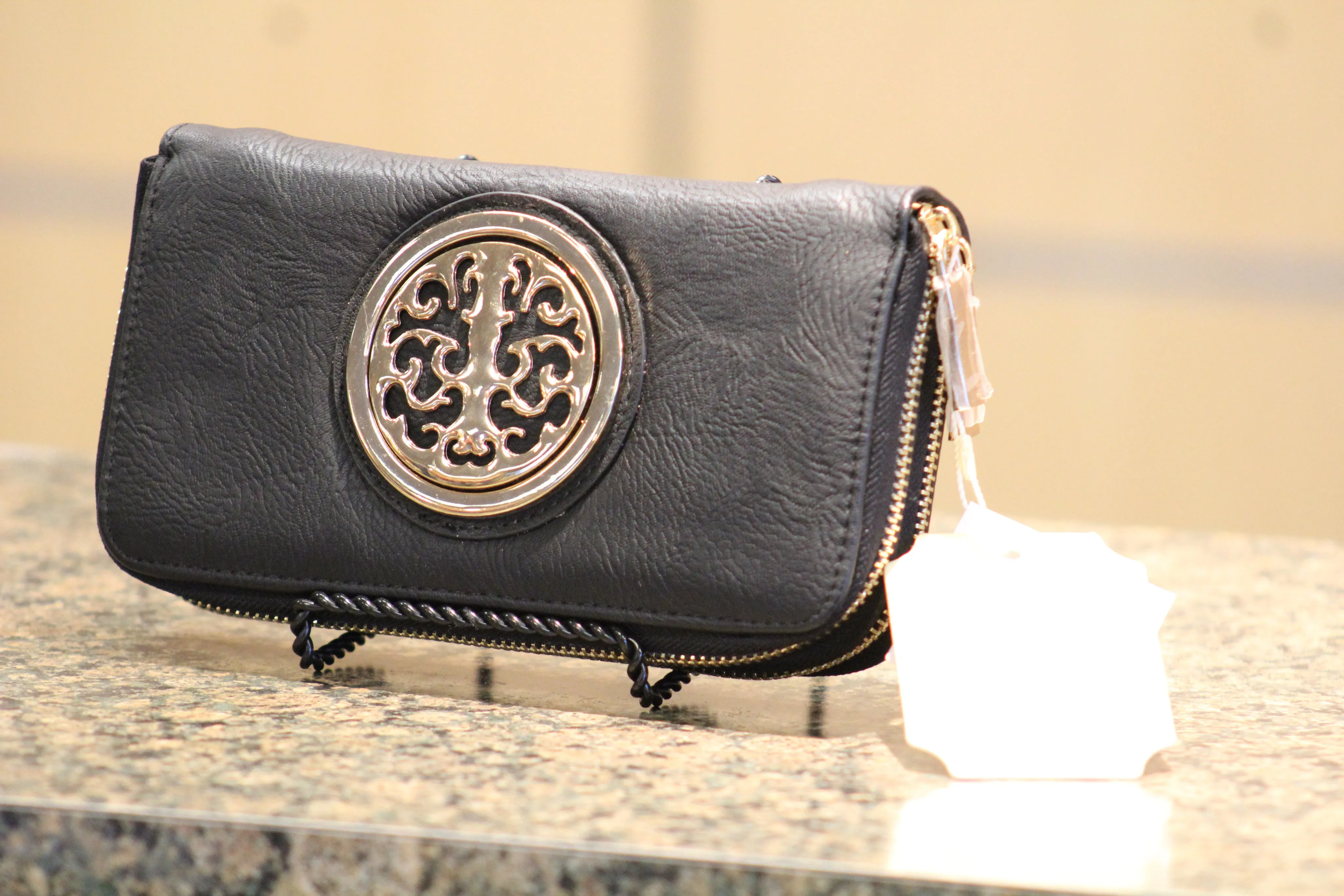 ADO | Black Zip Clutch Wallet with Wristlet