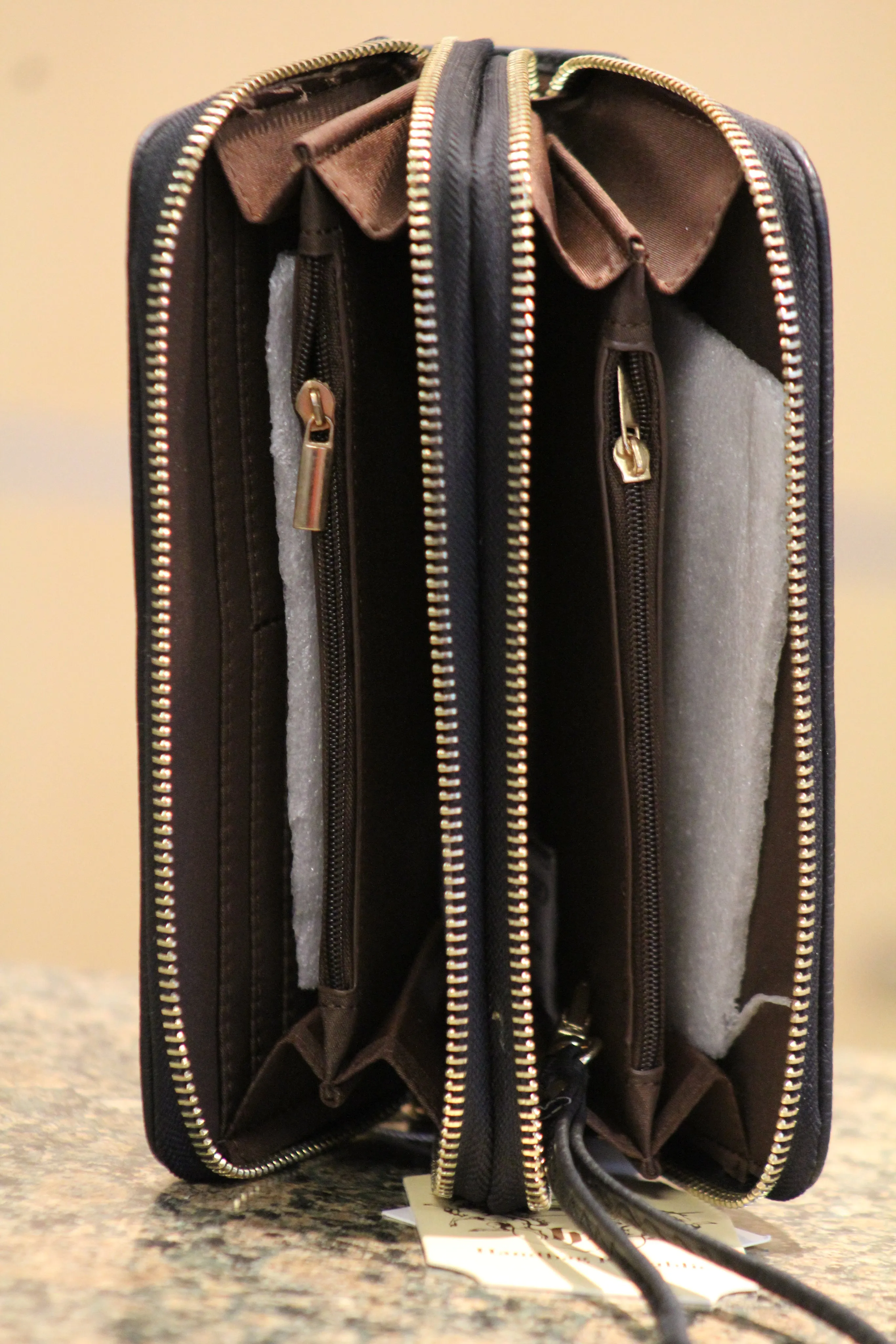 ADO | Black Zip Clutch Wallet with Wristlet