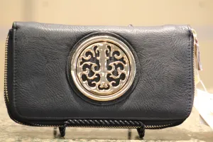 ADO | Black Zip Clutch Wallet with Wristlet