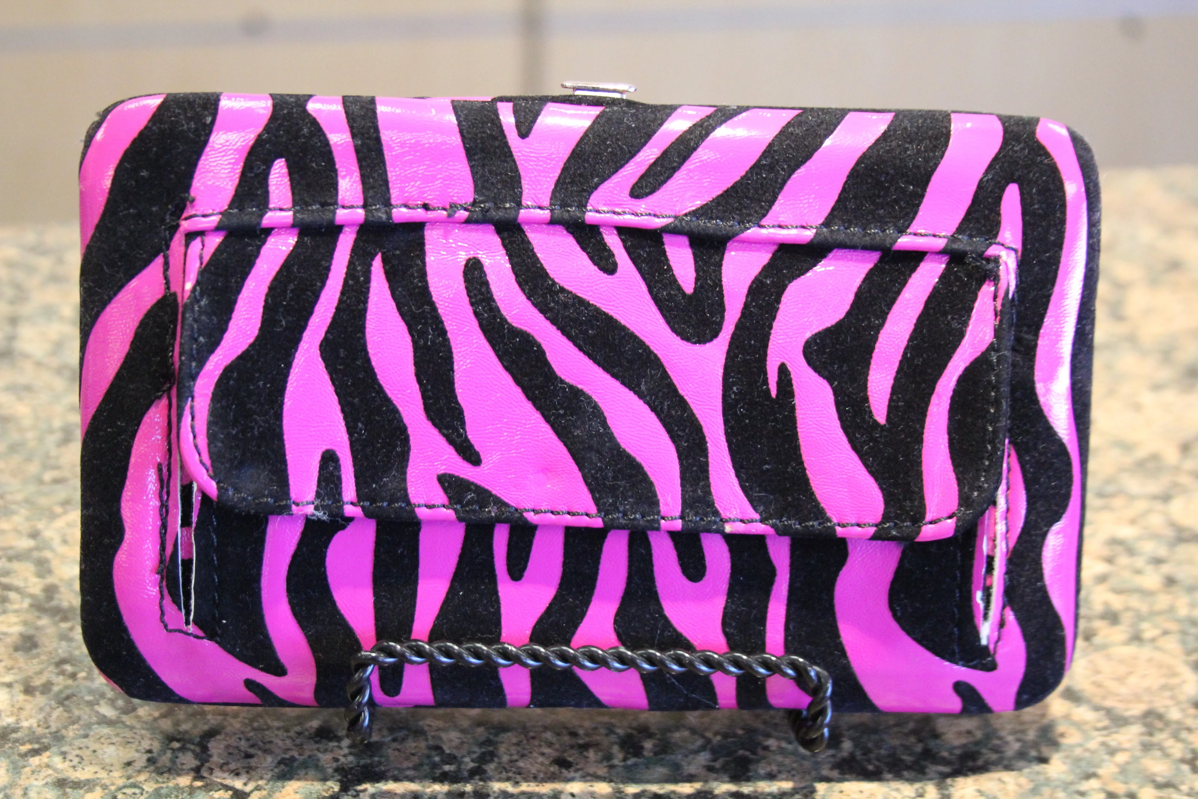 ADO | Hot Pink Zebra Print Clutch Wallet