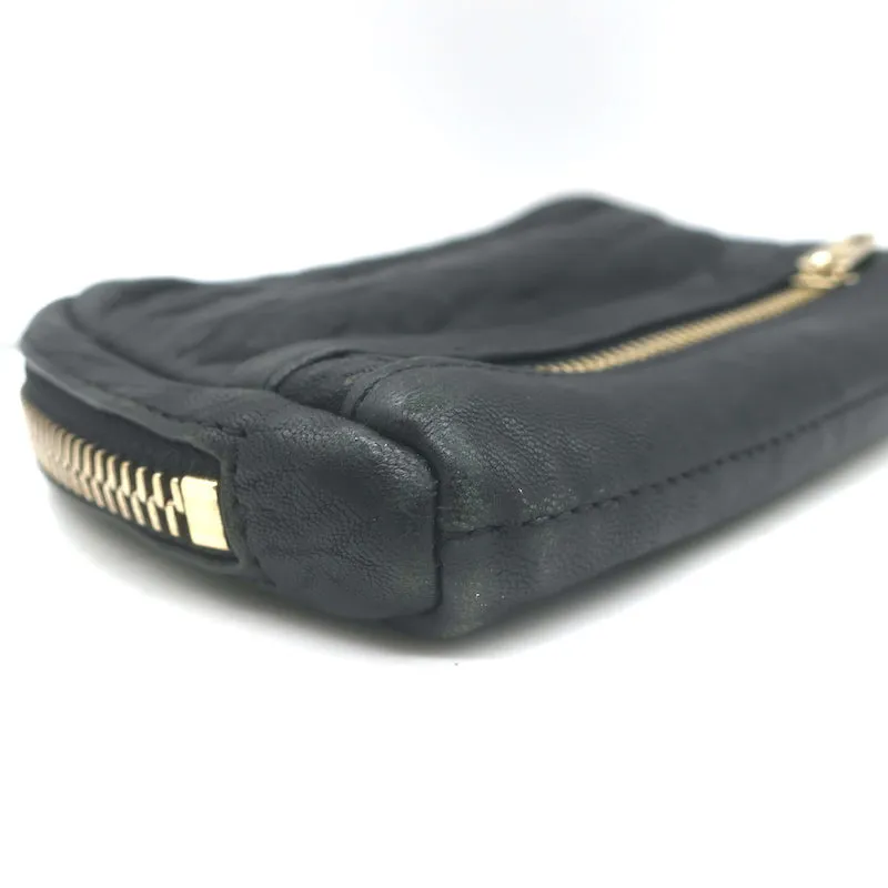 Alexander Wang Fumo Wristlet Wallet Black Pebbled Leather Clutch