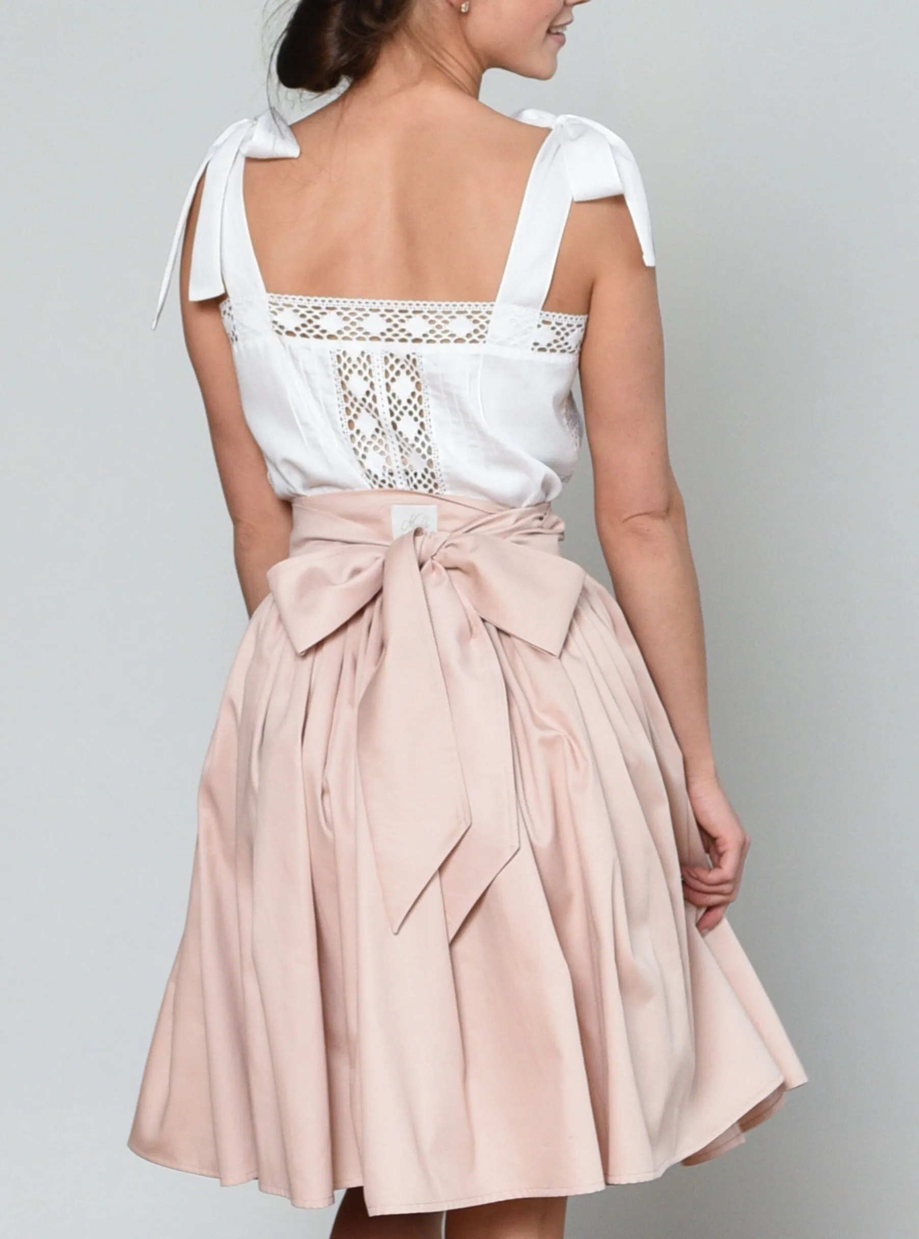 Alice in Wonderland Full Circle Wrap Skirt in Dusty Pink