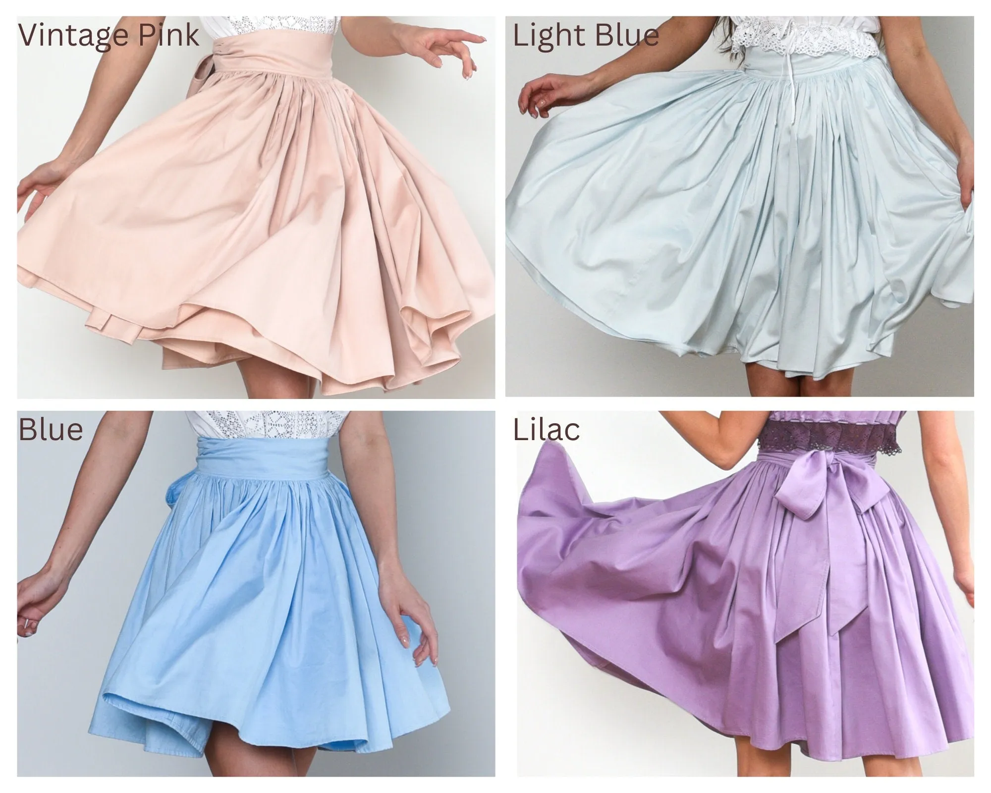 Alice in Wonderland Full Circle Wrap Skirt in Dusty Pink