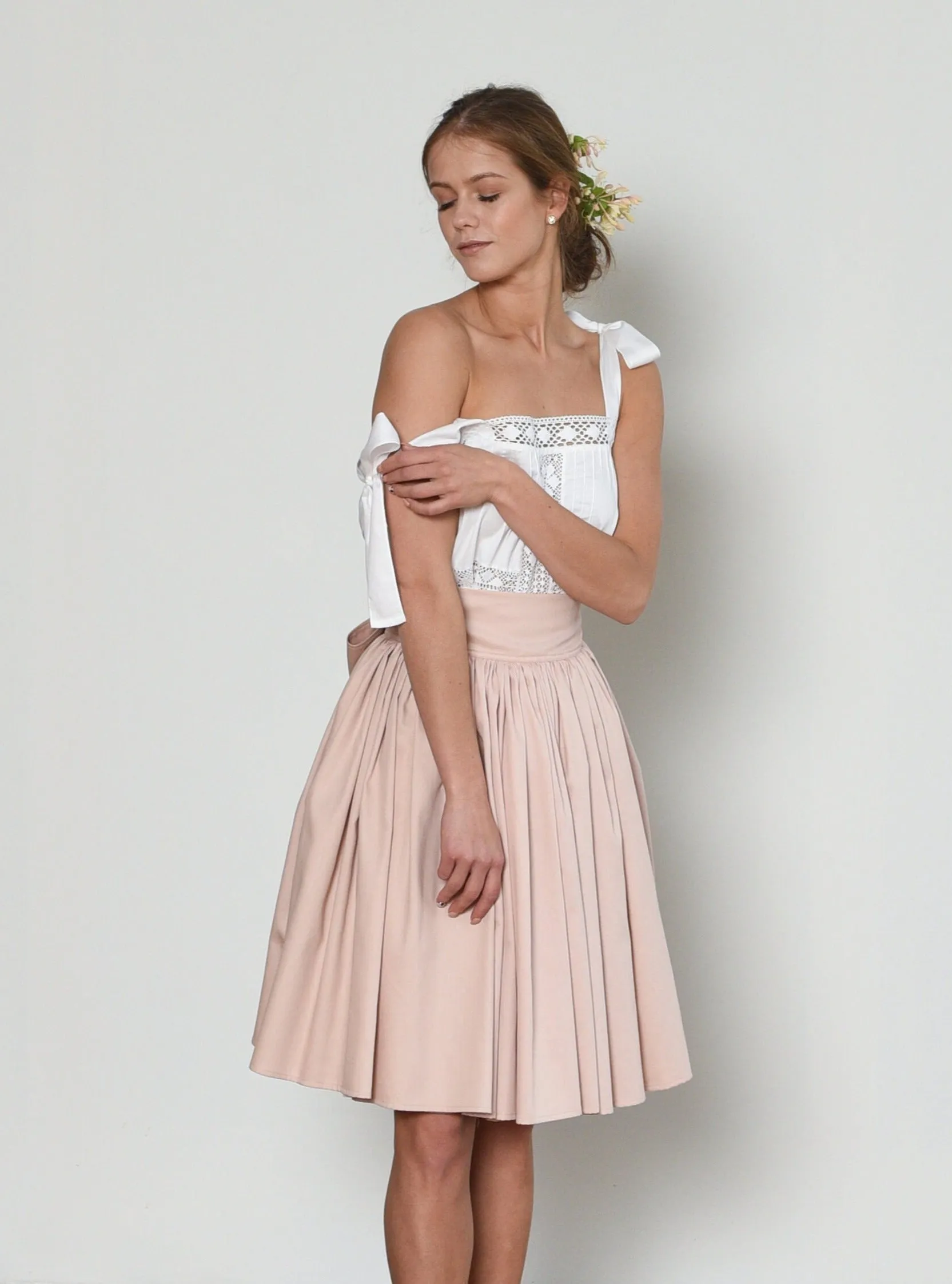 Alice in Wonderland Full Circle Wrap Skirt in Dusty Pink