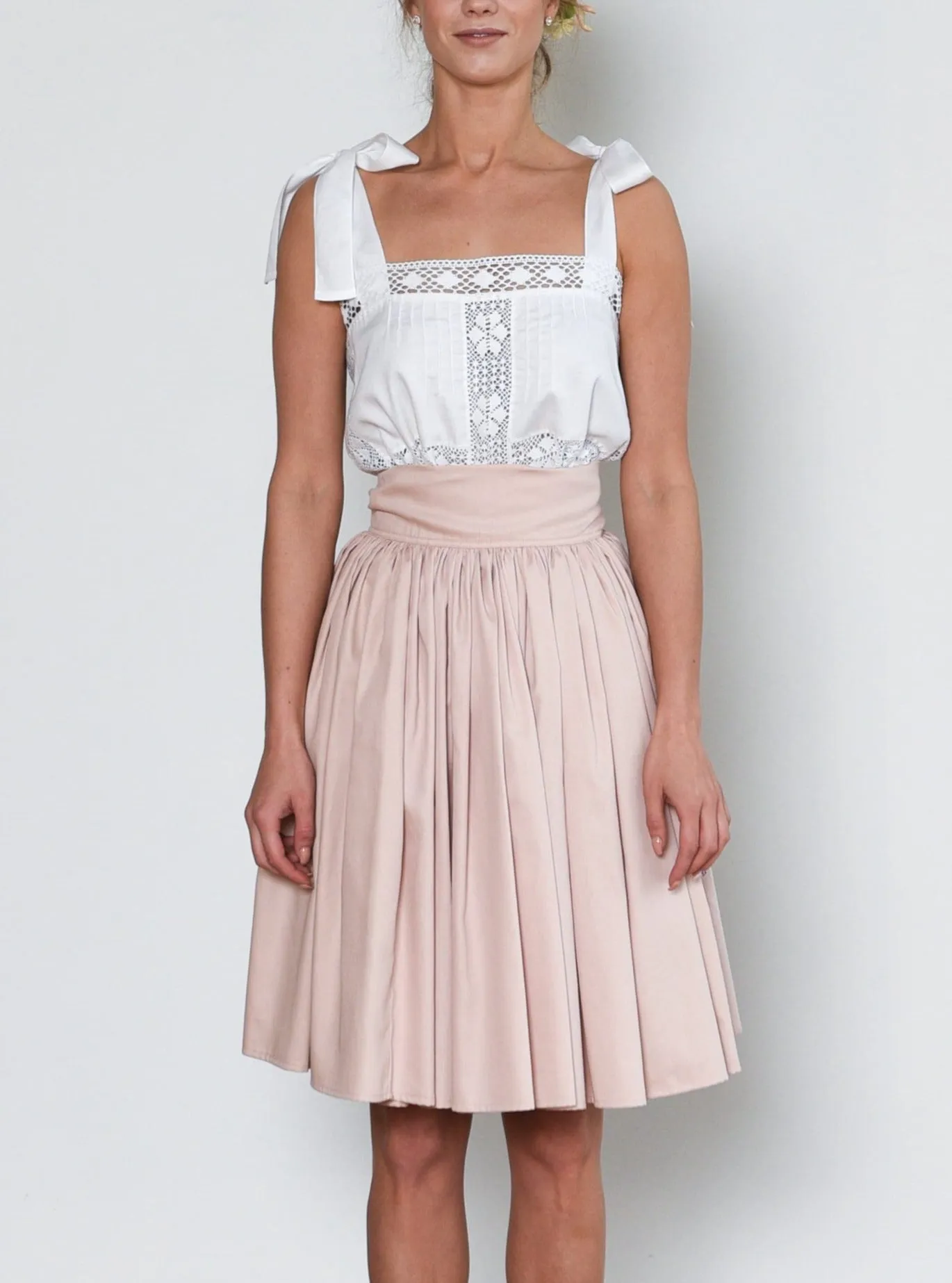 Alice in Wonderland Full Circle Wrap Skirt in Dusty Pink