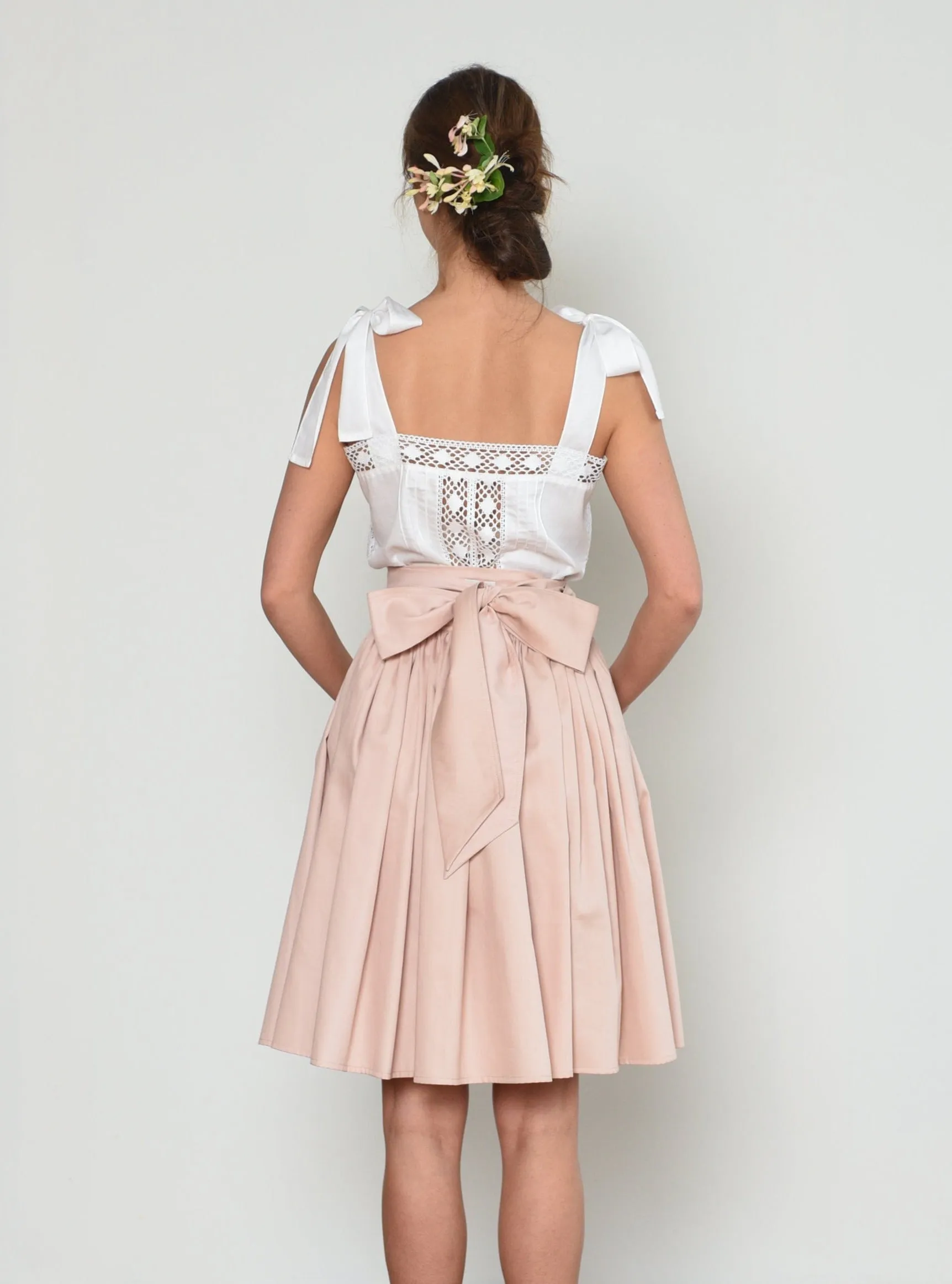 Alice in Wonderland Full Circle Wrap Skirt in Dusty Pink