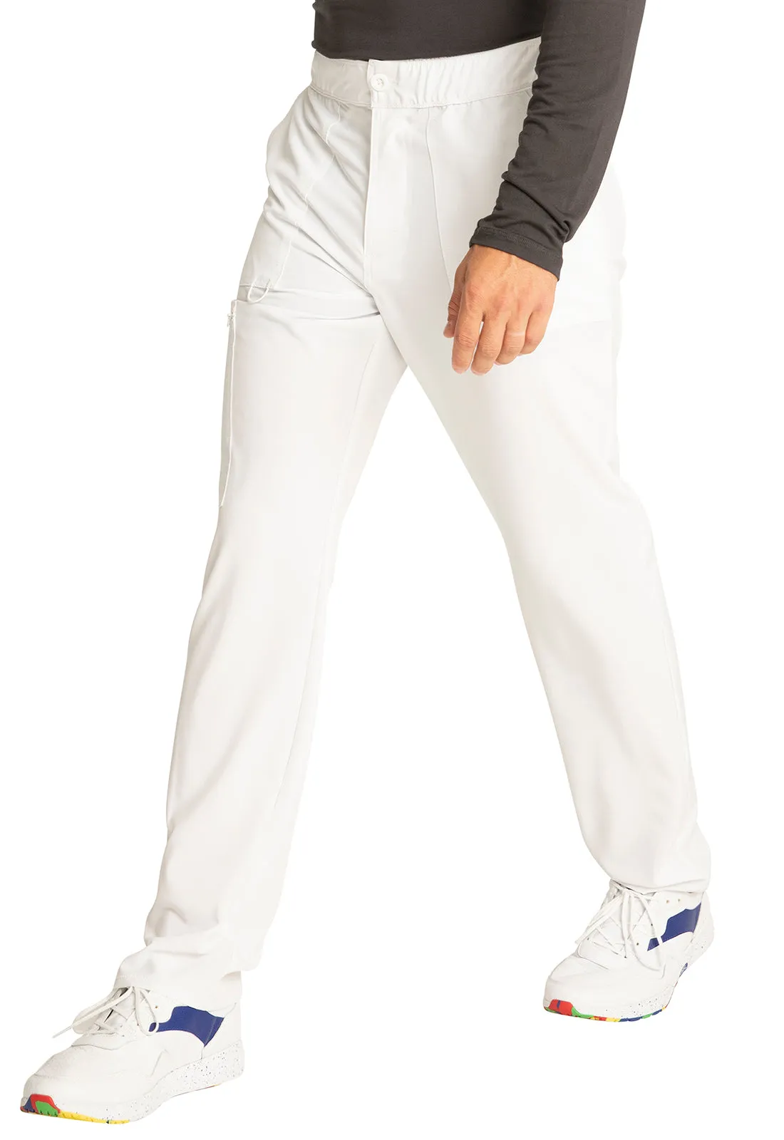 Allura CKA186 Men's Fly Front Cargo Pants White
