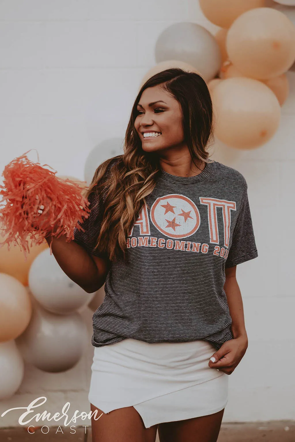 Alpha Omicron Pi Homecoming Stripe Tee