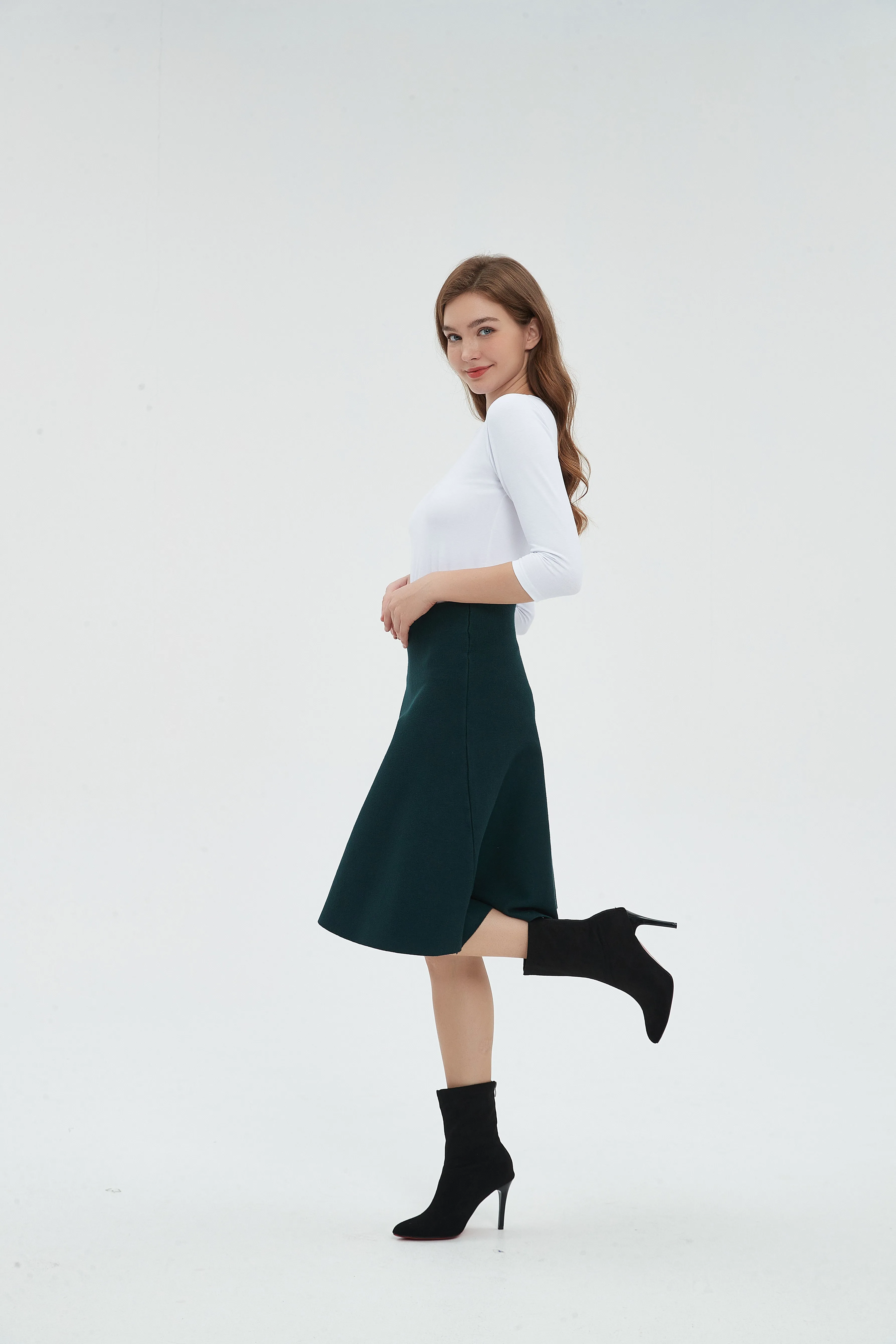 AMAZING  MM SKIRT - HUNTER GREEN From Mia Mod