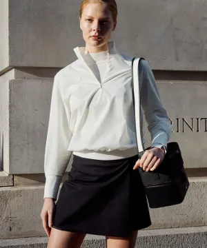 Anell Golf Cotton Wrap Skirt Pants - Black