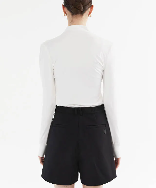 Anell Golf Cotton Wrap Skirt Pants - Black