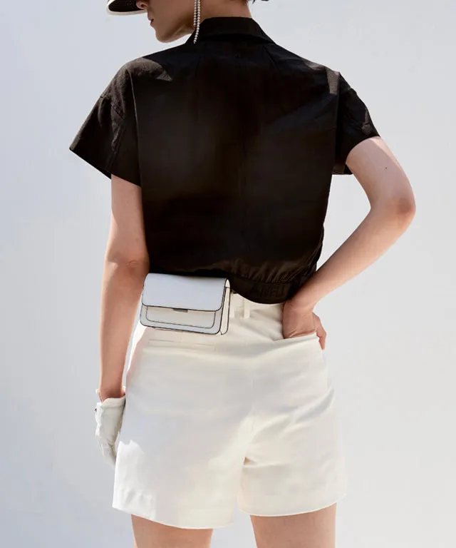 Anell Golf Cotton Wrap Skirt Pants - Black