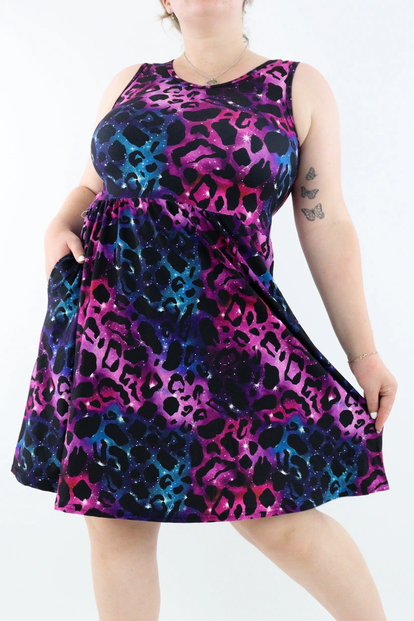 Animal Galaxy - Sleeveless Skater Dress - Knee Length - Side Pockets