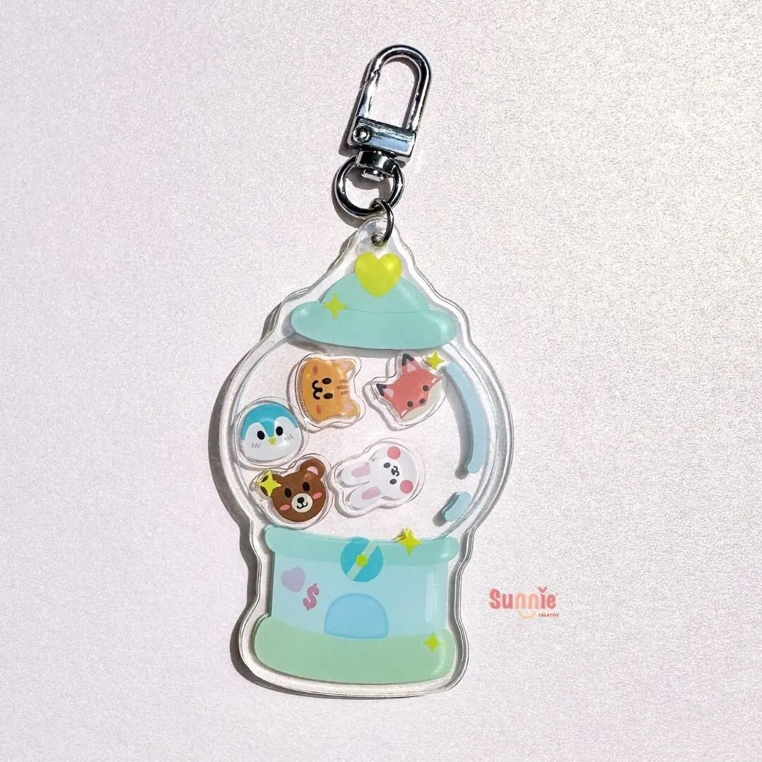 Animal Gumball Machine Acrylic Keychain