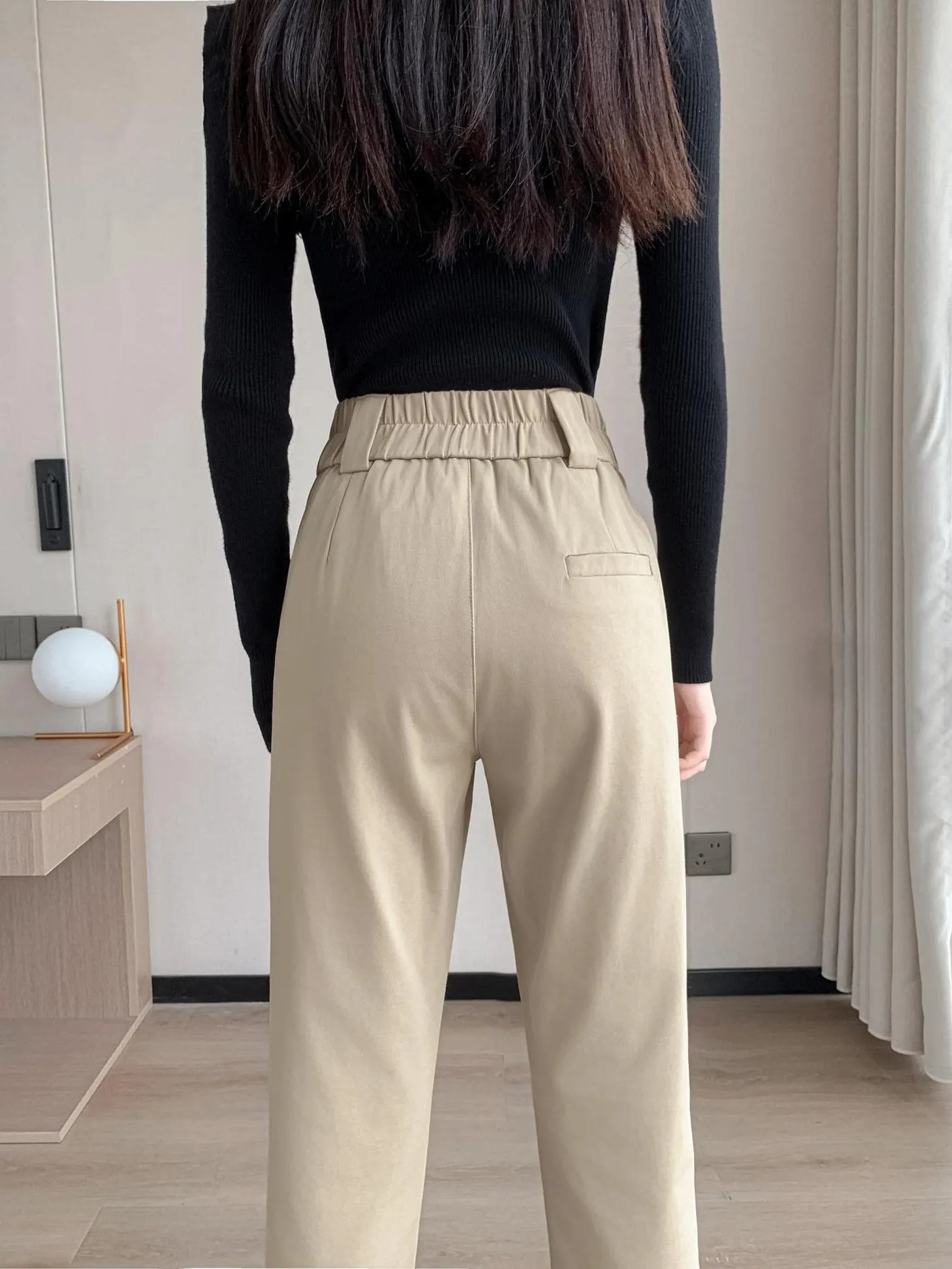 Ankle Cut Solid Women's Straight-leg Pants for a Chic Look