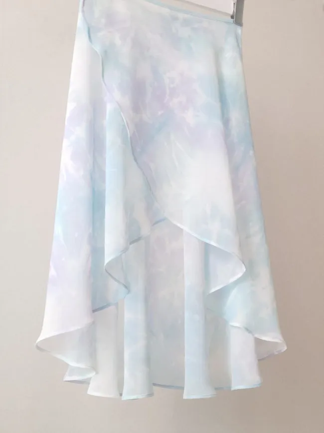 April Sky Blue Chiffon Wrap Skirt