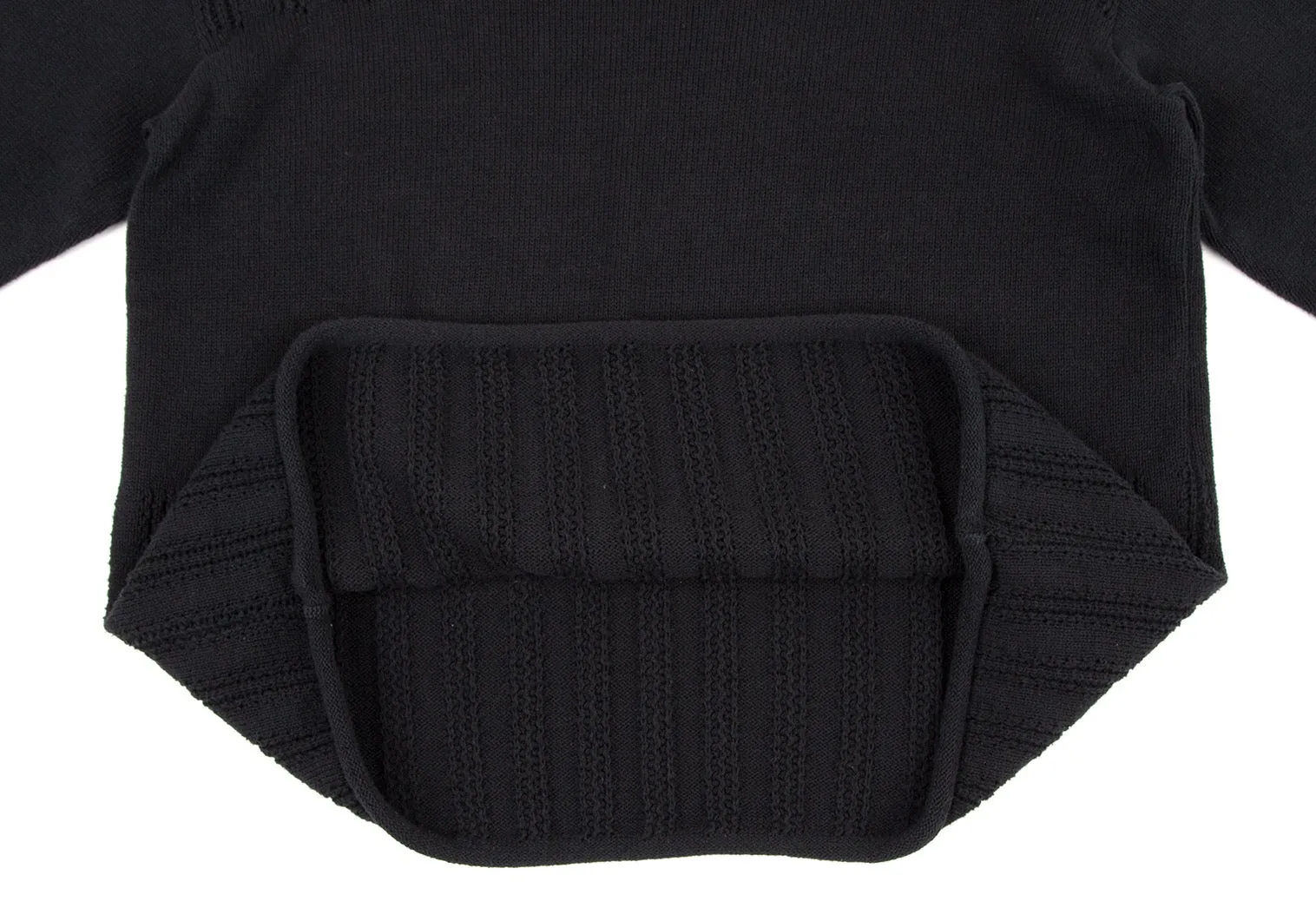A/T ATSURO TAYAMA JAPAN. Black Striped Woven Knit Sweater