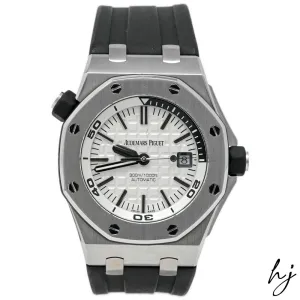 Audemars Piguet Men's Royal Oak Offshore Diver Stainless Steel 42mm White Stick Dial Watch Reference #: 15710ST.OO.A002CA.02