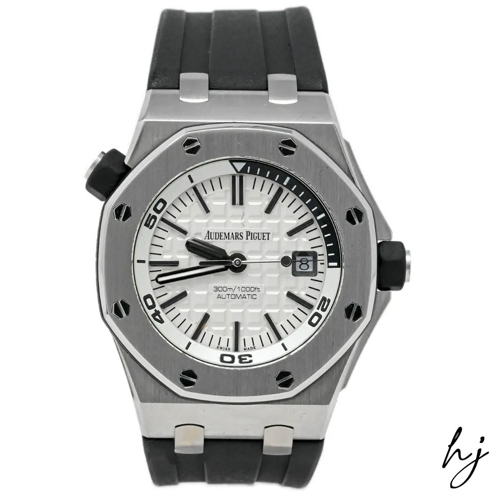 Audemars Piguet Men's Royal Oak Offshore Diver Stainless Steel 42mm White Stick Dial Watch Reference #: 15710ST.OO.A002CA.02