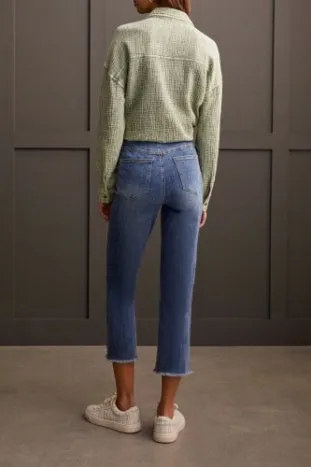 AUDREY PULL-ON STRAIGHT CROP PANT