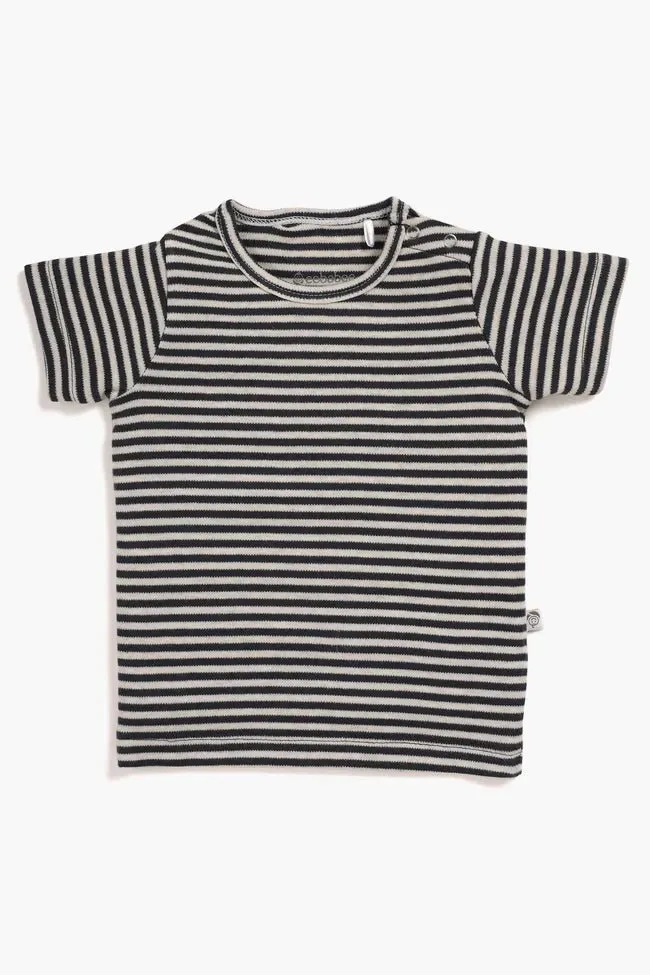 BABY BOYS STRIPED TEE & DENIM SHORTS SET