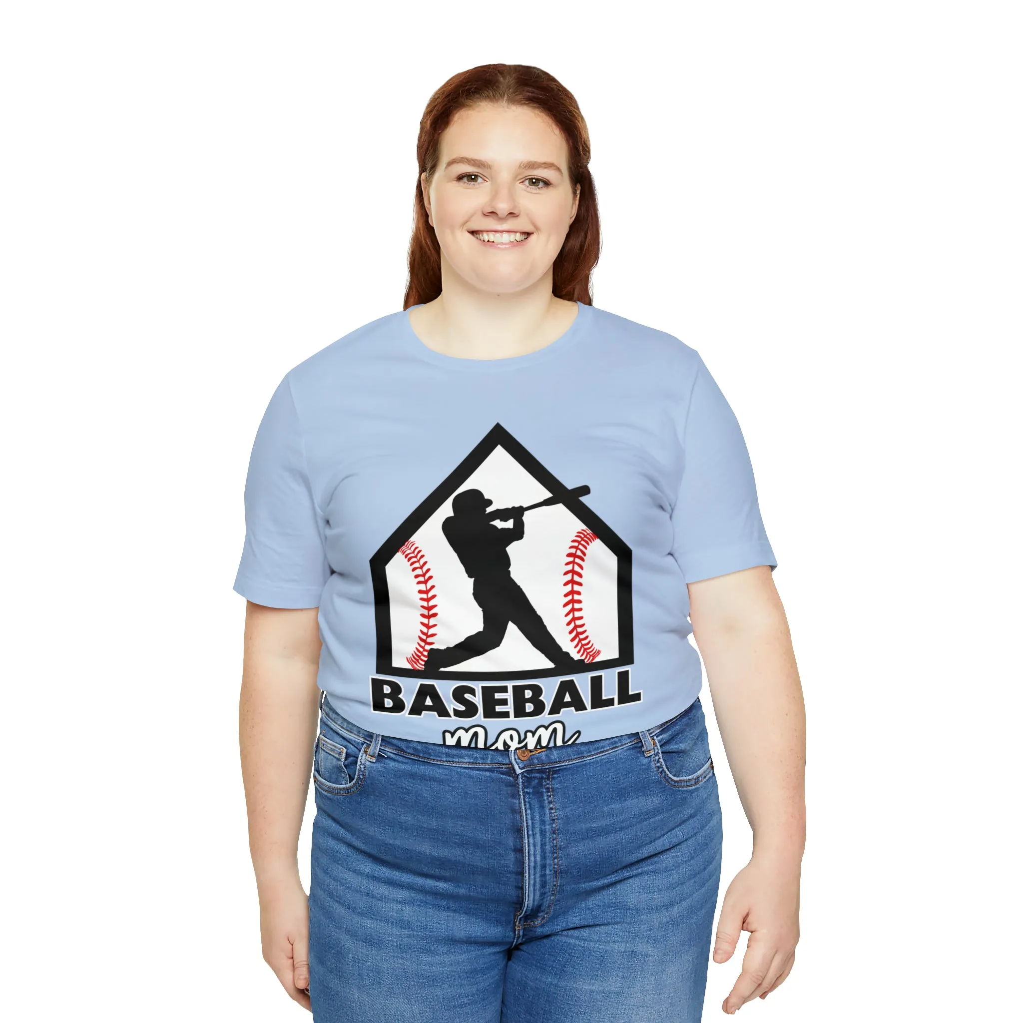 Baseball Mom with base Short Sleeve Tee