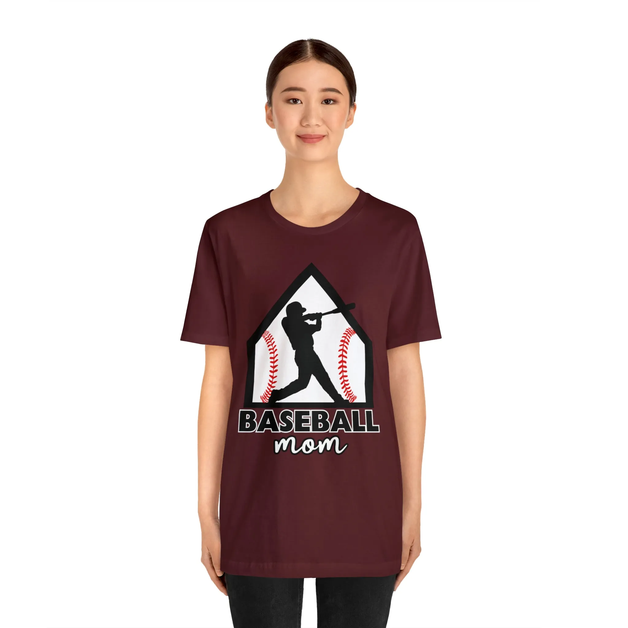 Baseball Mom with base Short Sleeve Tee