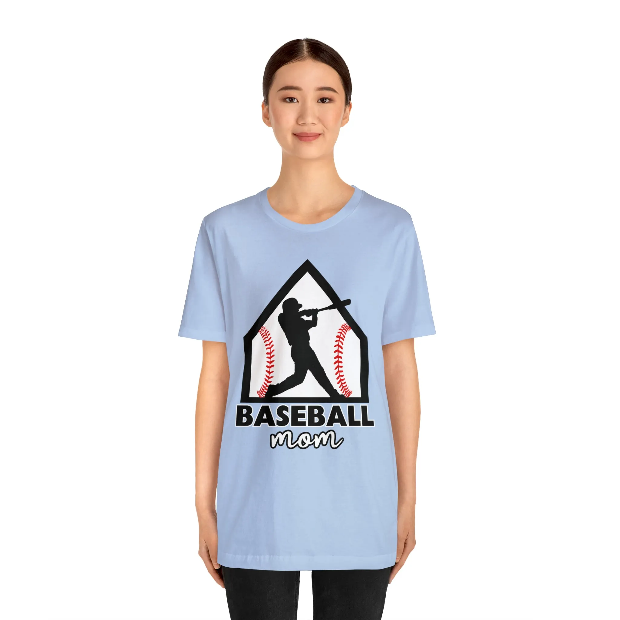 Baseball Mom with base Short Sleeve Tee