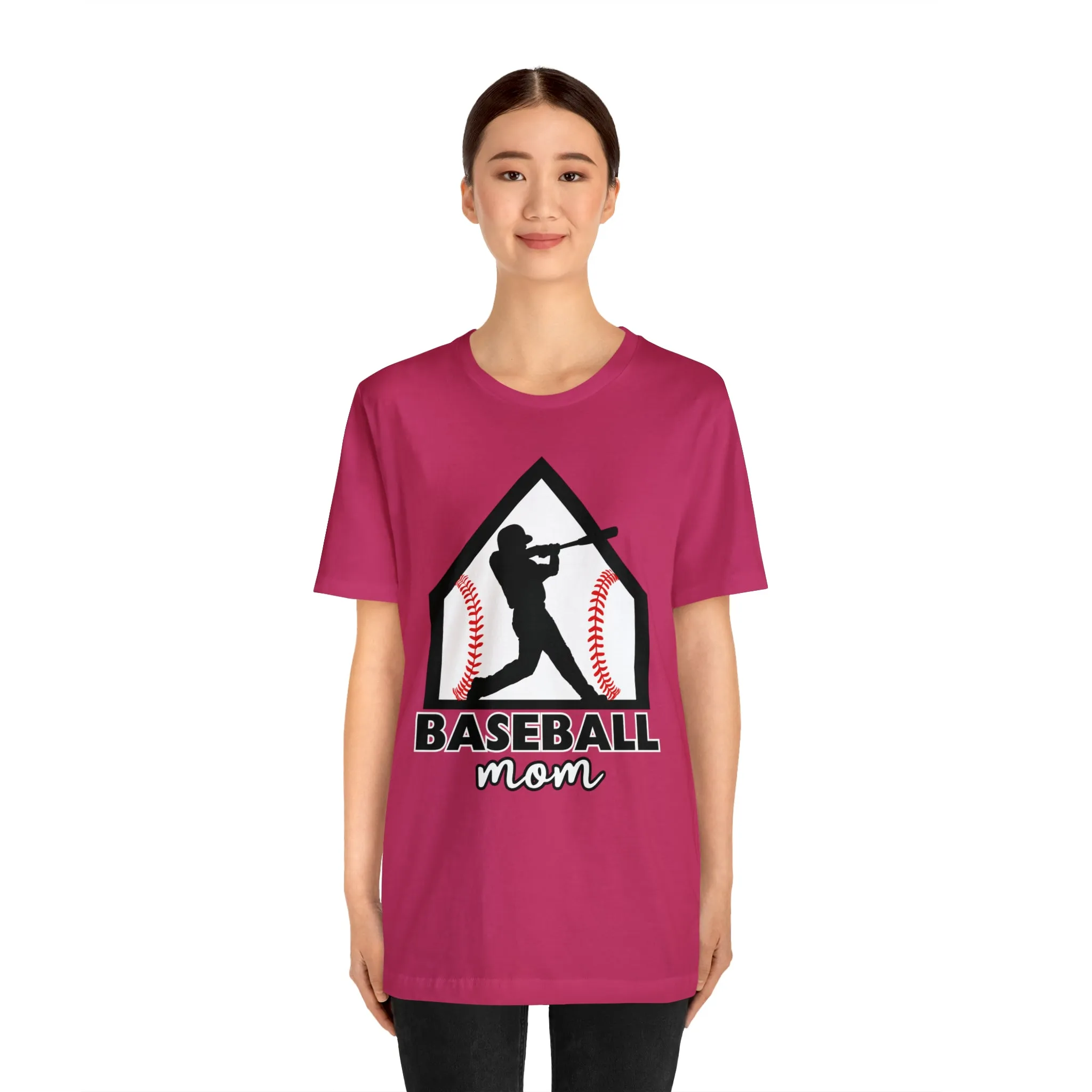 Baseball Mom with base Short Sleeve Tee