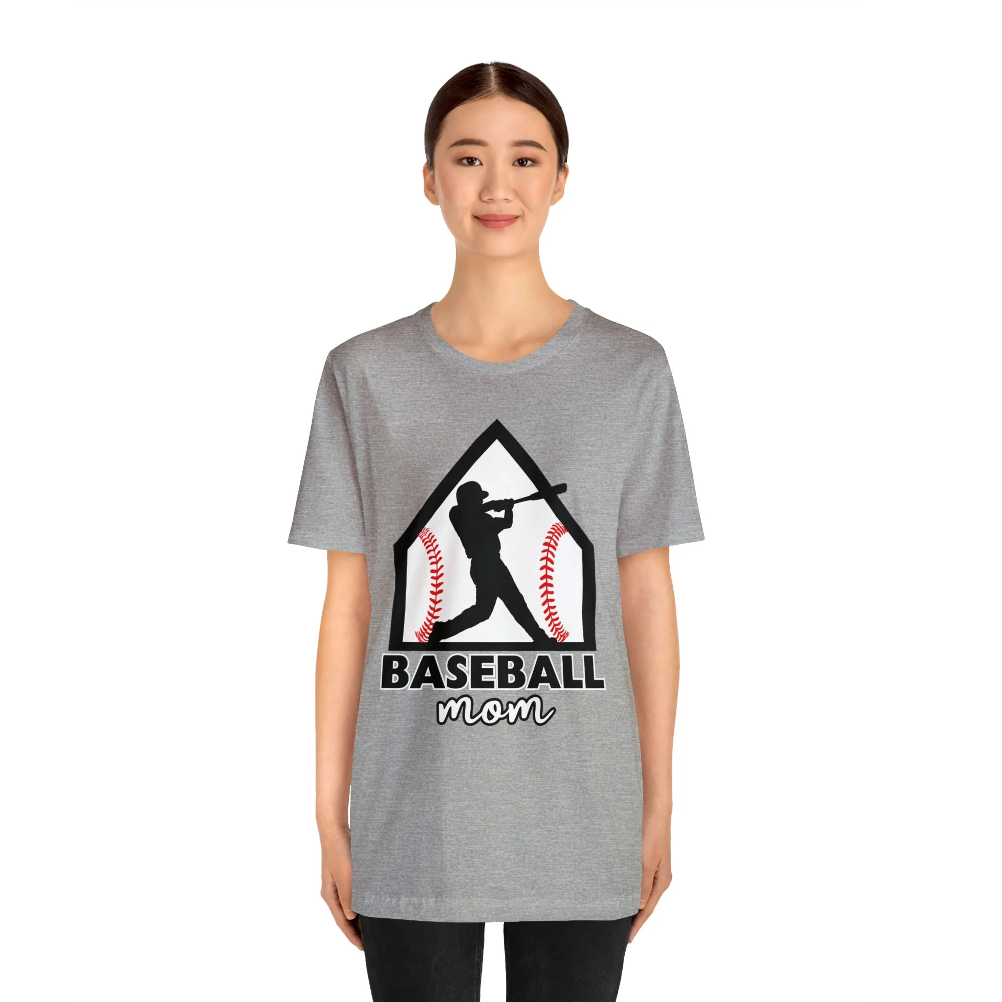 Baseball Mom with base Short Sleeve Tee